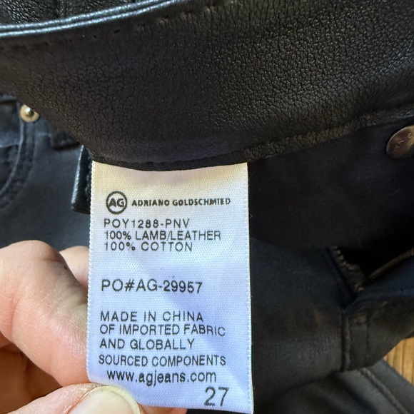 AG Adriano Goldschmied Blue Super Skinny Real Leather Leggings - Picture 8 of 11